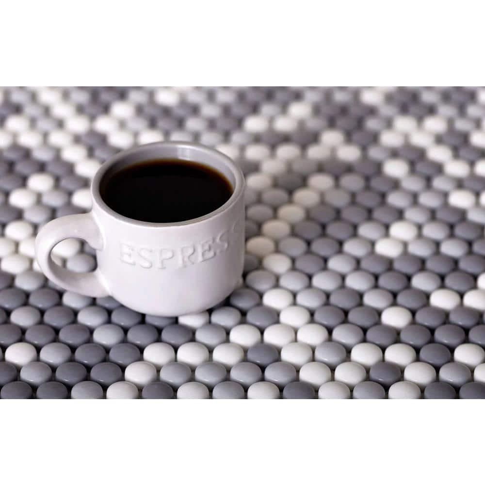 5 pack White and Gray 12.5-in X 12.8-in Recycled Glass Mosaic Floor and Wall Tile (5.56 sq ft/case)
