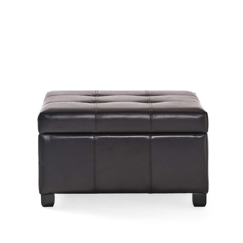 Richmond Bonded Leather Storage Ottoman Espresso: Coffee Table & Seating - Christopher Knight Home