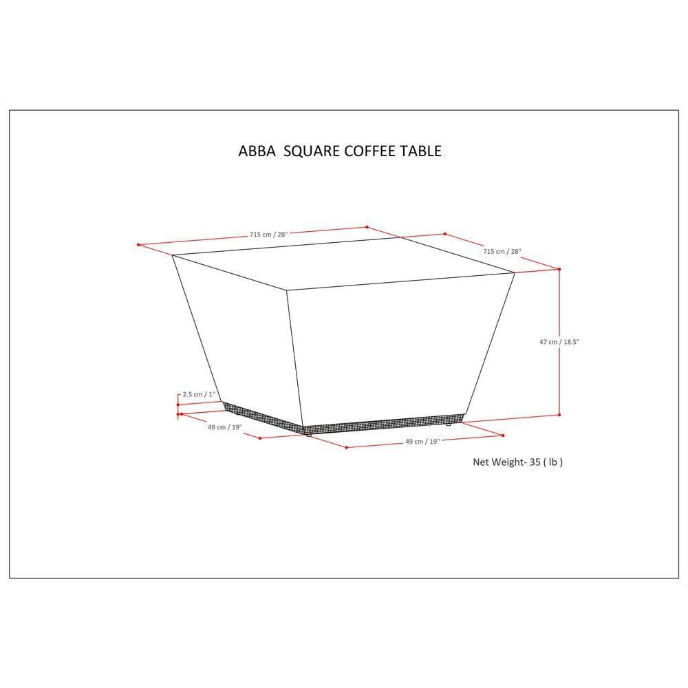 SIMPLIHOME Abba Solid Mango Wood 28 Inch Wide Square Modern Coffee Table in Cognac Brown, Fully Assembled, for The Living Room and Family Room