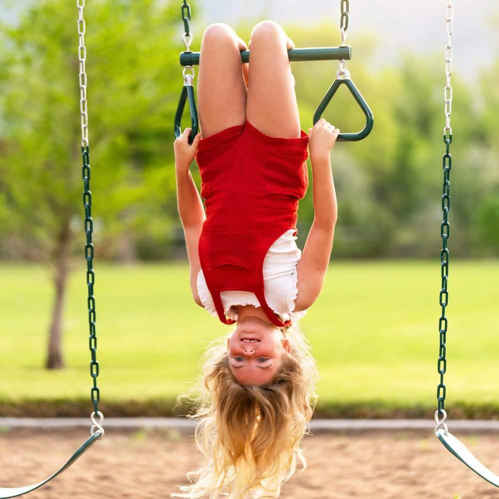 Lifetime Kids 7.3 ft. High Metal Swing Set with Belt Swings (90952)
