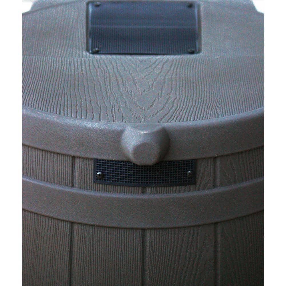 Oak Faux Wood 40-Gallon Rain Barrel with Flat-Back Design