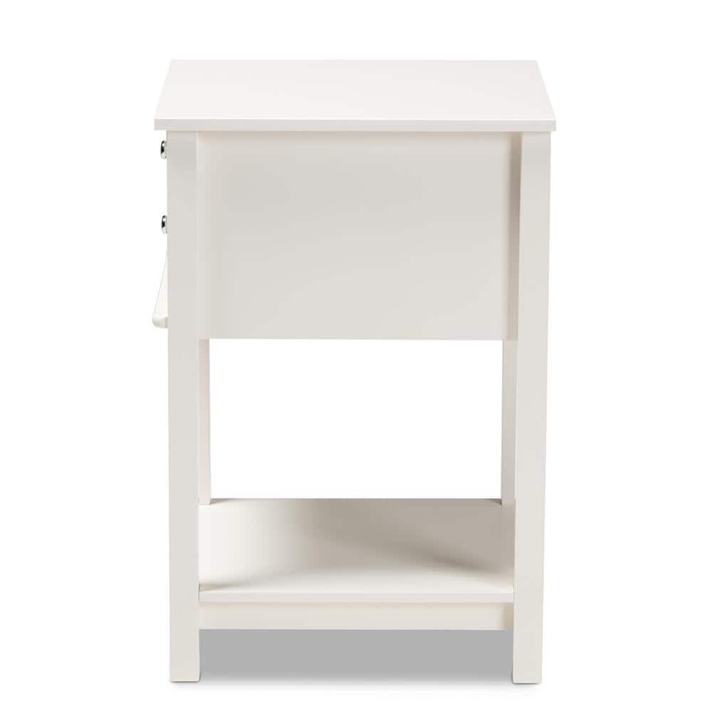 Baxton Studio Willow Modern Transitional White Finished 2-Drawer Wood End Table