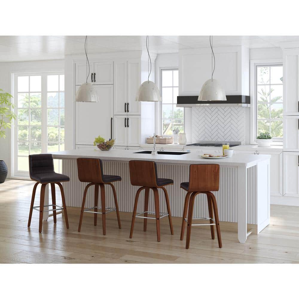 26" Vienna Faux Leather Counter Height Barstool - Armen Living