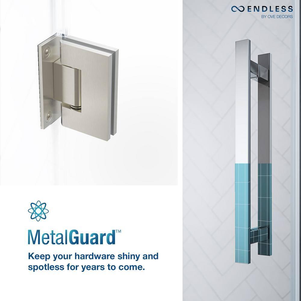 Ove Decors Endless Tampa-Pro 60" W x 72" H Alcove Frameless Shower Kit, Door, Panel, Base TP0180190