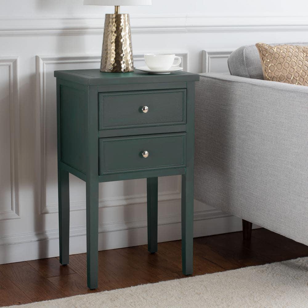 Toby Accent Table with Storage Drawers - Dark Teal - Safavieh.
