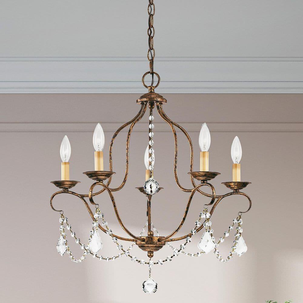 Livex Lighting Chesterfield 5 - Light Chandelier in  Hand Applied Venetian Golden Bronze