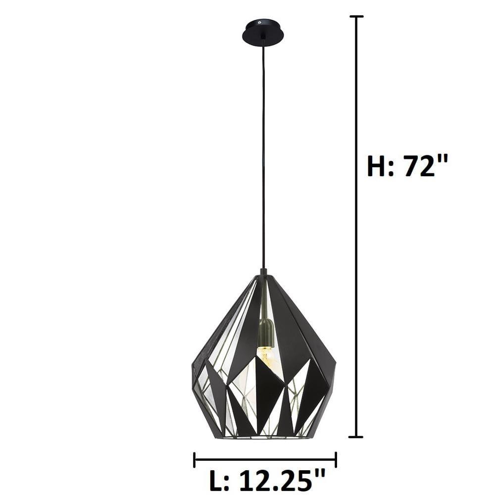 Carlton 20'' Matte Black and Silver Modern Pendant Light