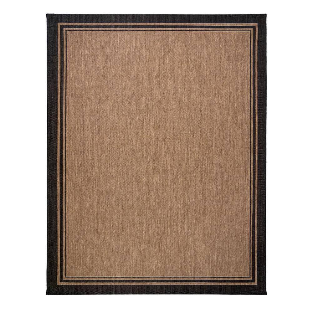Gertmenian Paseo Soroa Chestnut Brown/Black Classic Border Indoor/Outdoor Flatweave Area Rug