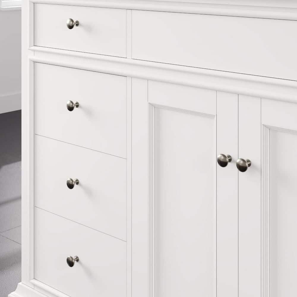 Eviva Elite Stamford . White Single Sink Bath Vanity With Carrara Quartz Top And Undermount Porcelain Sink