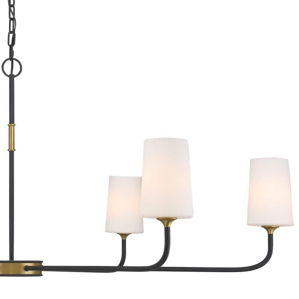 Crystorama Lighting Niles 6 - Light Chandelier in  Black Forged/Modern Gold
