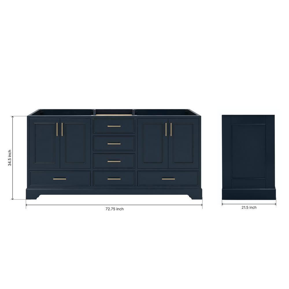 Ariel M072d-Bc Stafford 73" Double Free Standing Vanity Cabinet Only - Blue