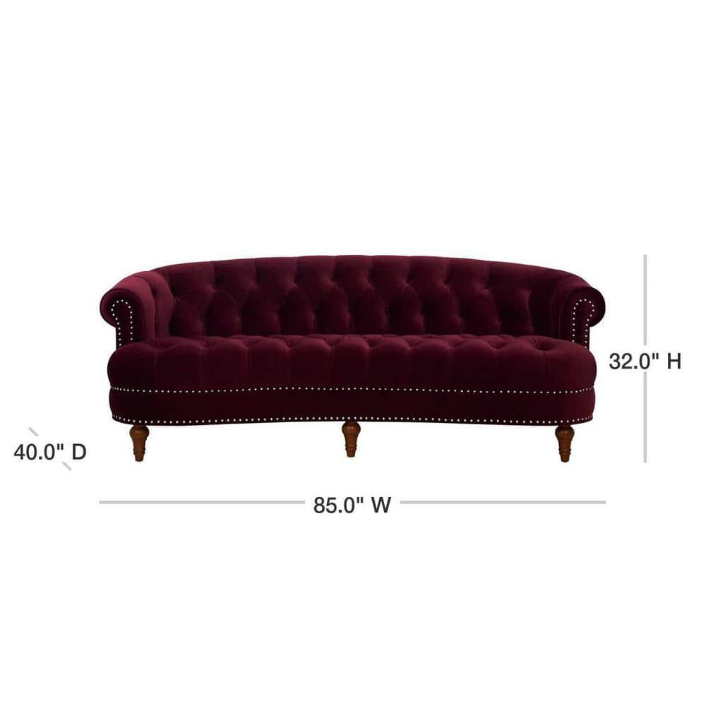 Jennifer Taylor Home La Rosa 84" Victorian Chesterfield Living Room Tufted Sofa Couch, Olive Green