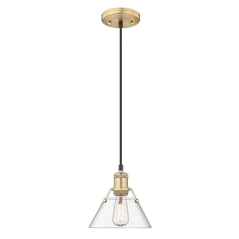 Golden Lighting Orwell 1-Light Mini Pendant in Brushed Champagne Bronze with Clear Glass