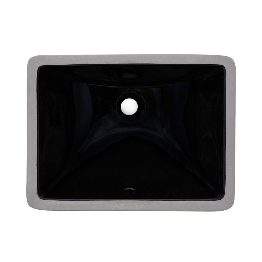 Ruvati 17 x 12 inch Undermount Bathroom Rectangular Porcelain Ceramic Sink with Overflow