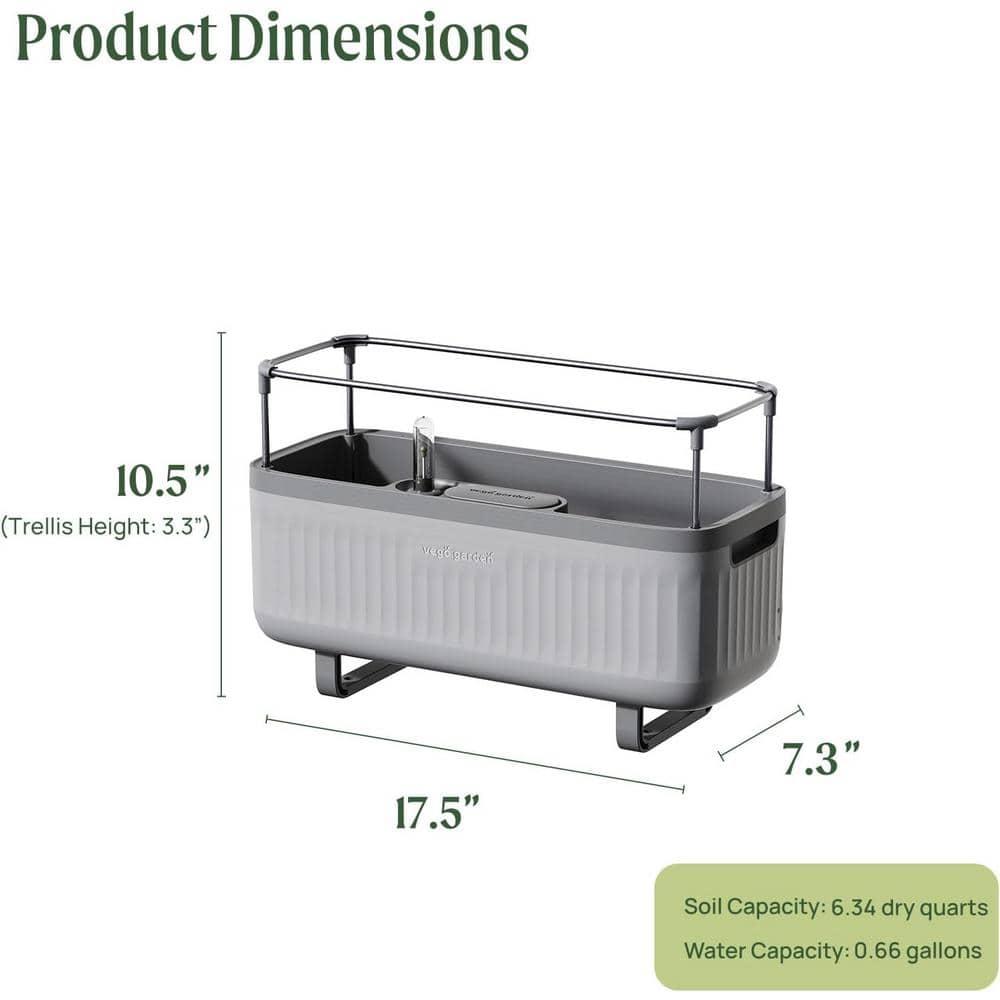 Vego Garden Mini Herb Plastic Outdoor Pot Planter with Trellis