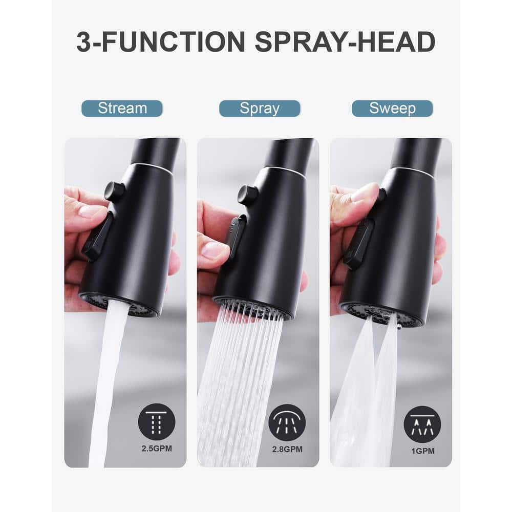 ARCORA ARCORA Stainless Steel Pull-Down Kitchen Faucet and Water Filter Faucet Combo AR7100301B-L