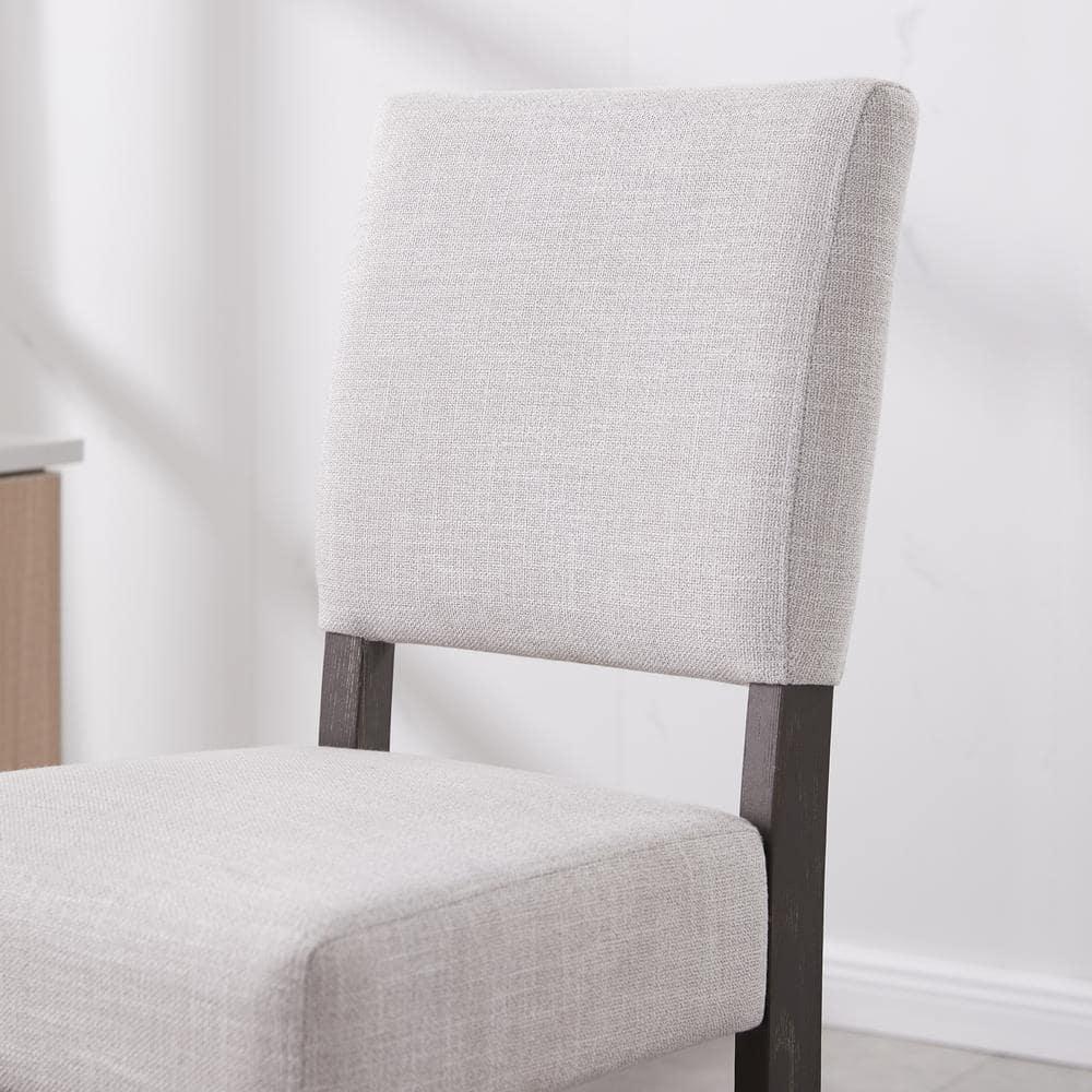 Leick Home 10087-BBHG Upholstered Back Bar Height Stool with Wood Base, Set of 2, for Elevated Kitchen Counters, High Top Tables, and Bars, Blackbean and Heather Gray