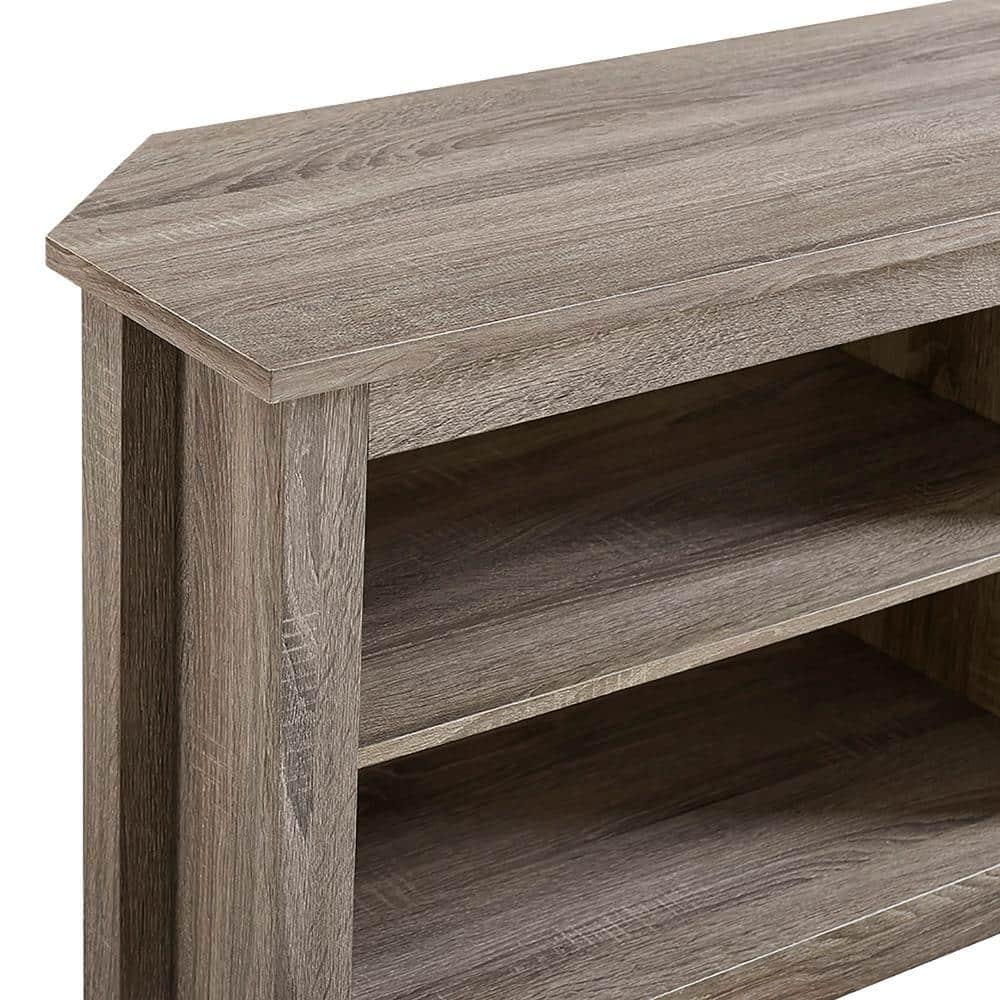 Woven Paths Transitional Corner TV Stand for TVs up to 65", Driftwood