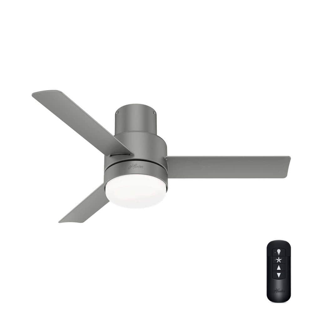 Hunter Fan 44" Gilmour 3 - Blade Outdoor Flush Mount Ceiling Fan with Remote Control and Light Kit Included