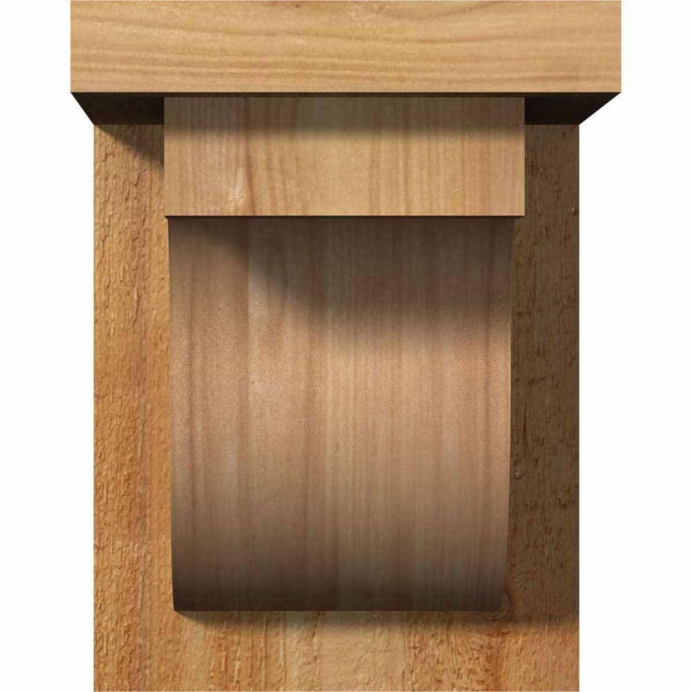 6"W x 8"D x 8"H Del Monte Rough Sawn Corbel w/Backplate, Western Red Cedar