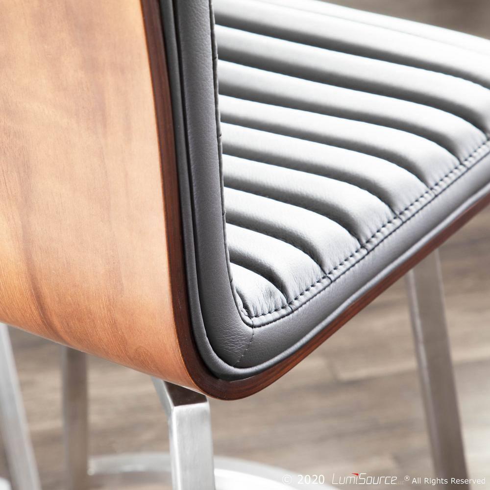 Set of 2 Mason Contemporary Swivel Counter Height Barstools Gray - LumiSource: Upholstered, Steel Legs, 250lb Capacity