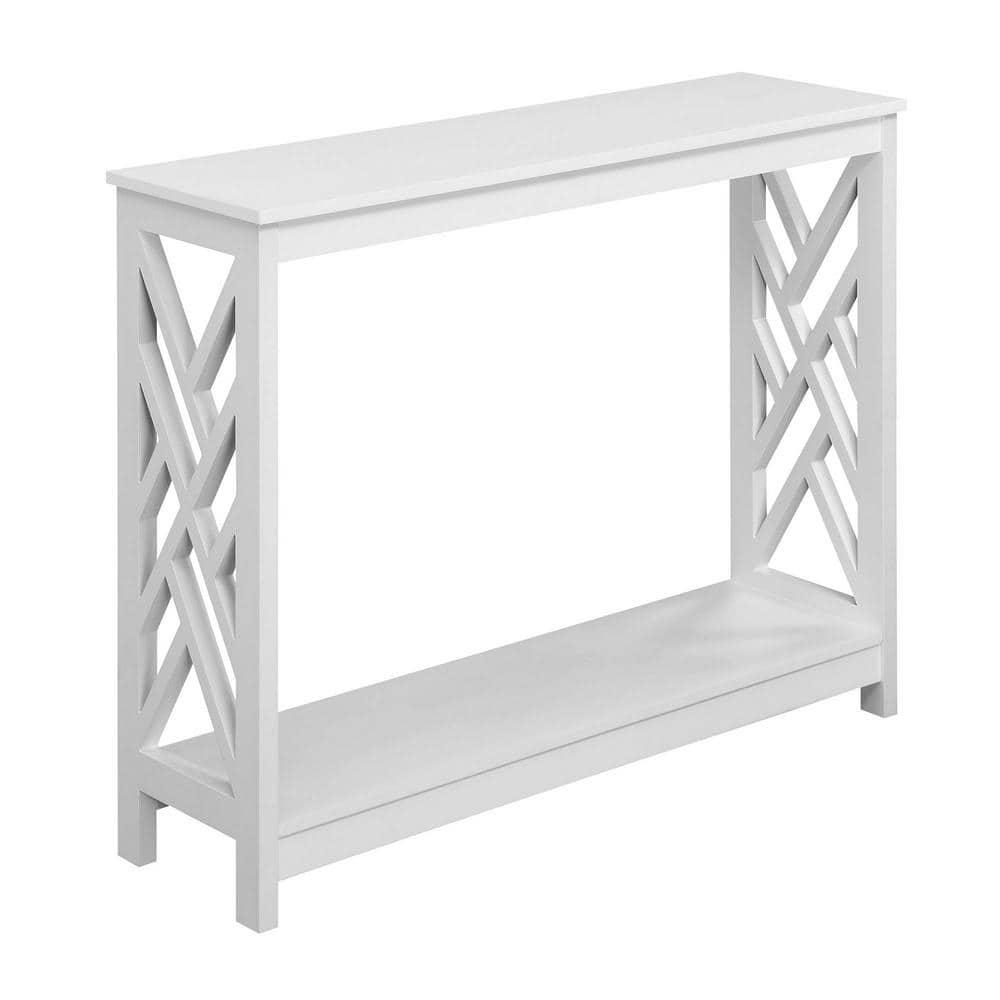 Convenience Concepts Titan Console Table with Shelf, White