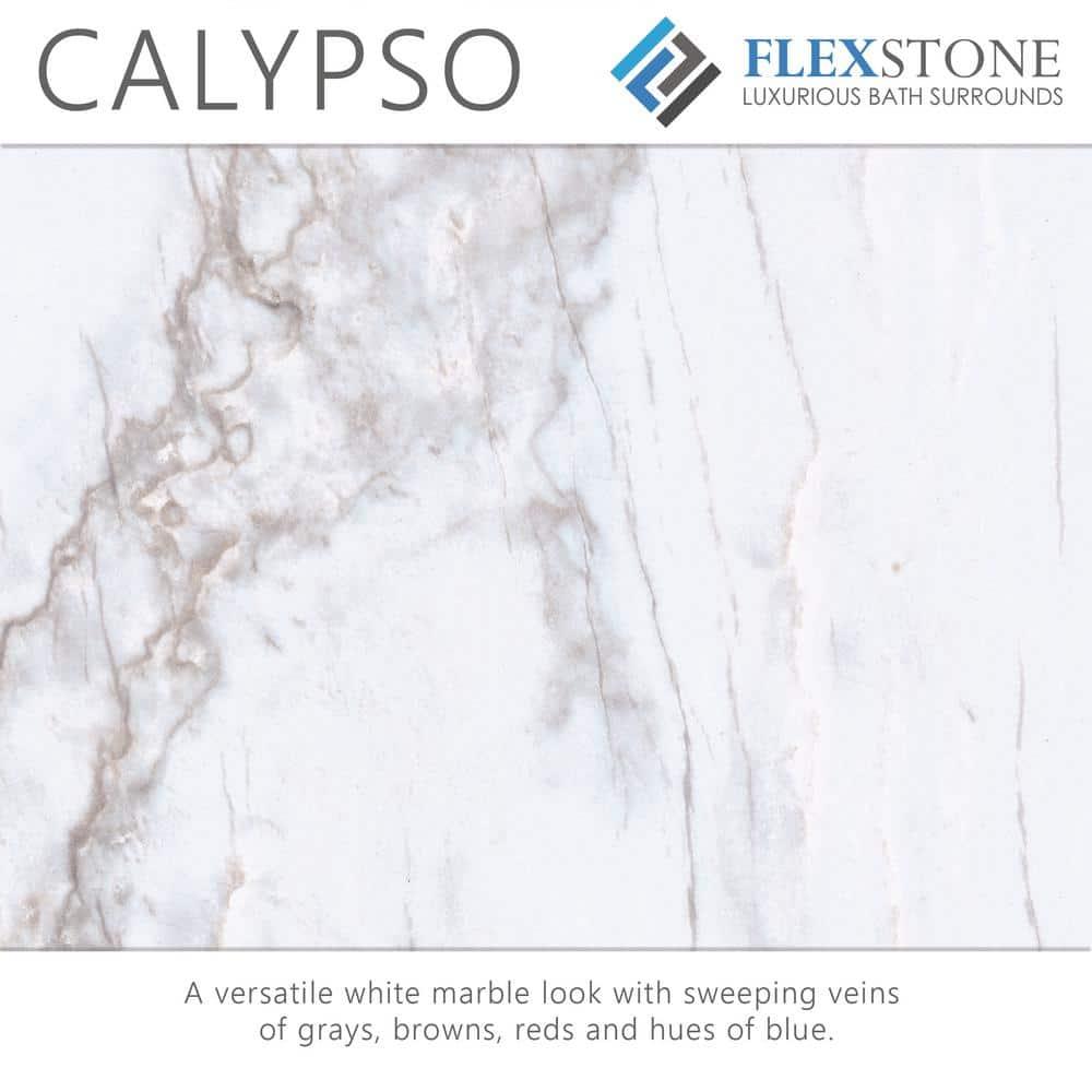 FlexStone 48"L x 34"W Single Threshold Alcove Shower Base with Center Drain