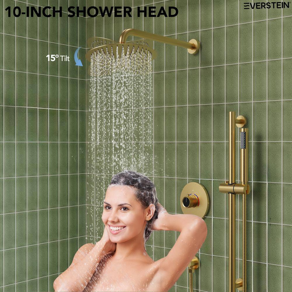 RainfallCascade 10" Pressure Balanced Slide BarShower System with Rough-In Valve