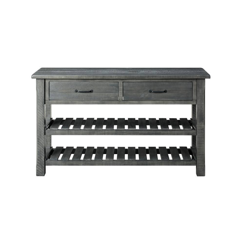 Martin Svensson Barn Door Solid Wood Sofa Console Table Gray
