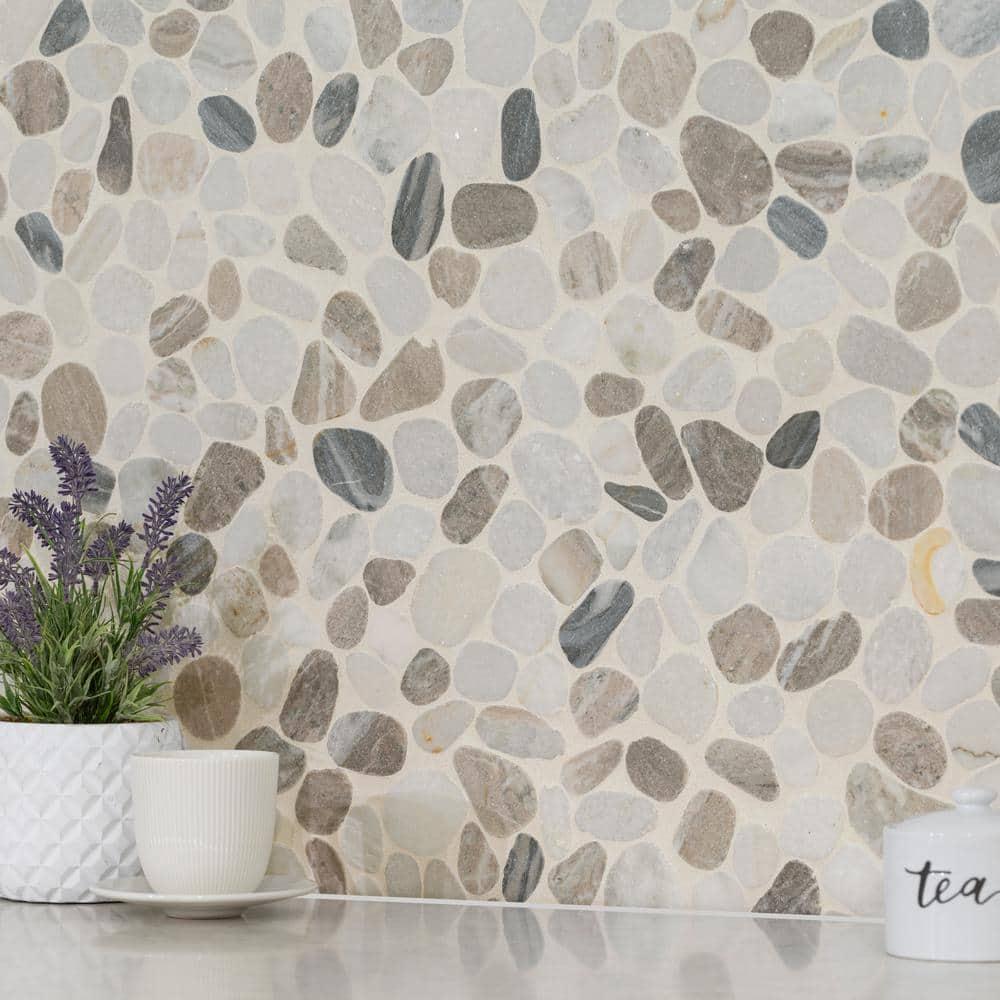 Ackland 12" x 12" Natural Stone Pebbles/Rocks Mosaic Floor & Wall Tile
