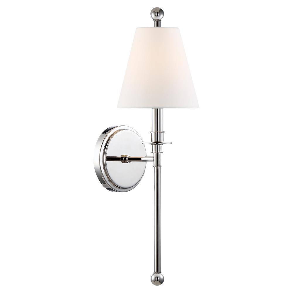 RIV-382-PN-Crystorama Lighting-Riverdale 1-Light Wall Sconce in Traditional Style including 2 Stem Styles - 6 Inches Wide by 14.5 Inches High-Polished