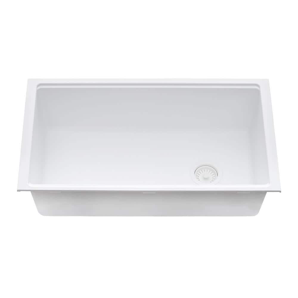 Ruvati 33-inch Undermount Workstation Granite Composite Kitchen Sink