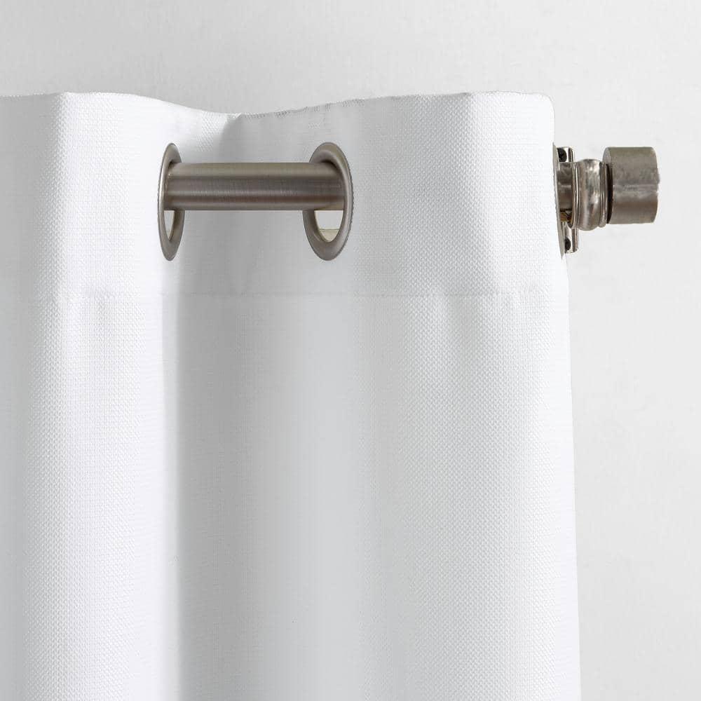 84"x40" Sora Casual Textured Light Filtering Grommet Top Curtain Panel White - No. 918