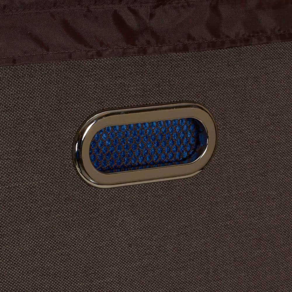 Household Essentials Collapsible Laundry Hamper Gray/Brown: Slim Clothes Hamper with Lid, Removable Liner, Magnetic Closure