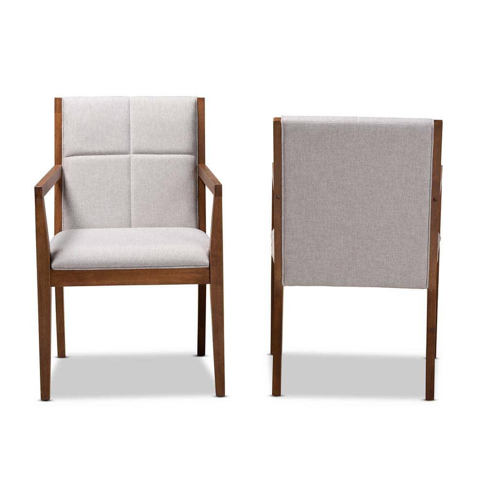 Theresa Mid-Century Modern Greyish Beige Fabric Upholstered Living Room Accent Chair