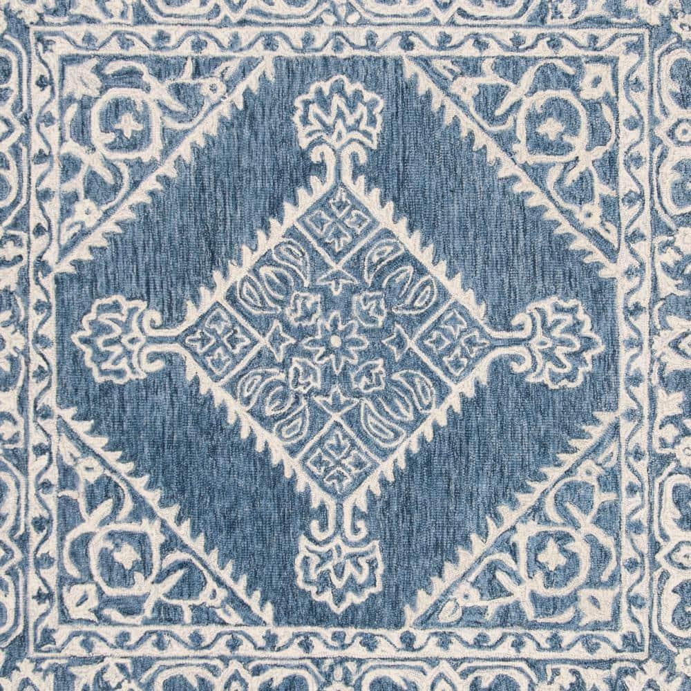 Micro-Loop MLP605 Hand Tufted Area Rug - Blue/Ivory - 5'x5' - Safavieh.