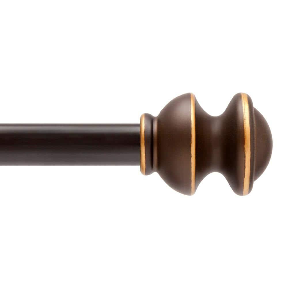 Kenney® Kendall 5/8" Standard Decorative Window Curtain Rod, 28-48", Oil Rubbed Bronze