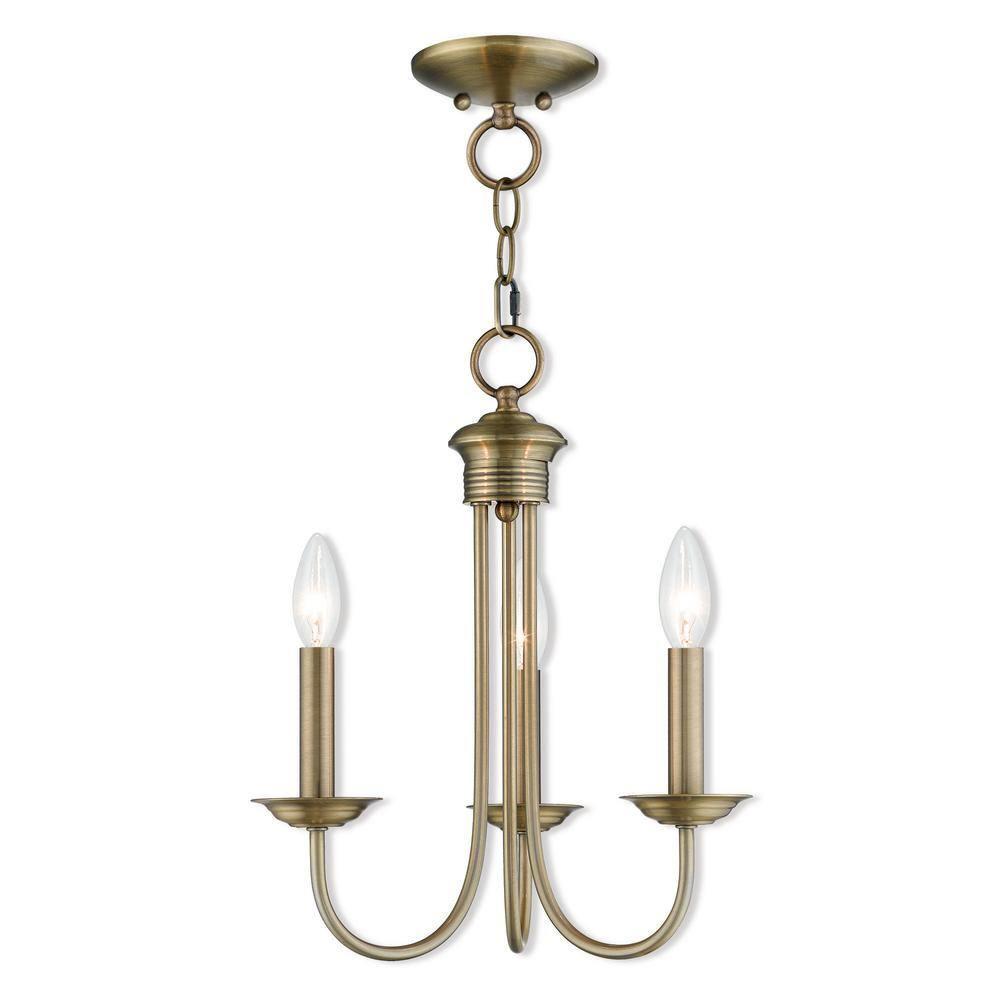 Livex Lighting Estate 3 - Light Chandelier in  Antique Brass