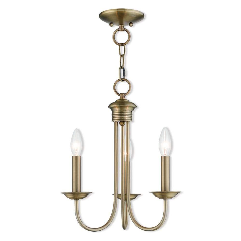 Livex Lighting Estate 3 - Light Chandelier in  Antique Brass