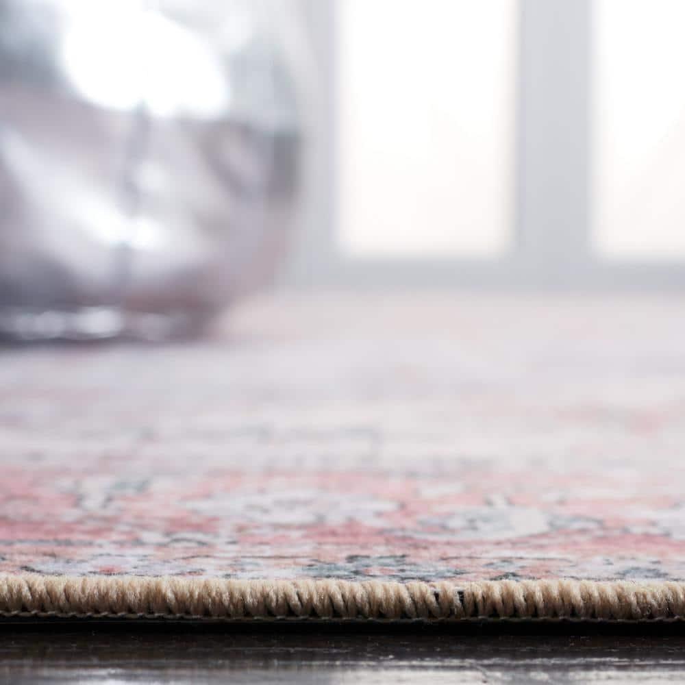 Tucson Vintage Persian TSN102 Power Loomed Machine Washable Skid-Resistant Indoor Area Rug - Grey Blue/Rust - 8'x10' - Safavieh