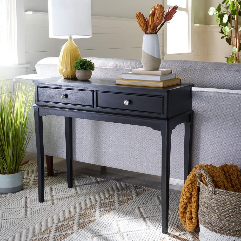 Opal 2 Drawer Console Table - CNS5726B - Black - Safavieh
