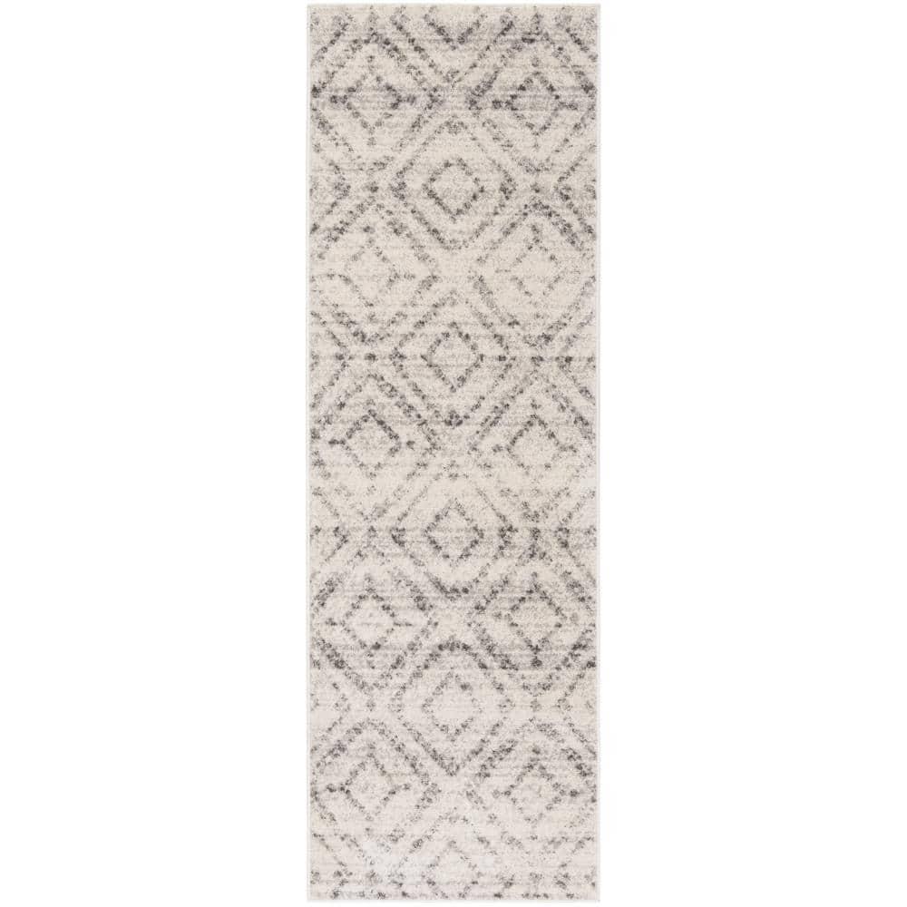 Adirondack ADR131 Machine Made Indoor Runner - Light Grey/Grey - 2'-6"x10' - Safavieh