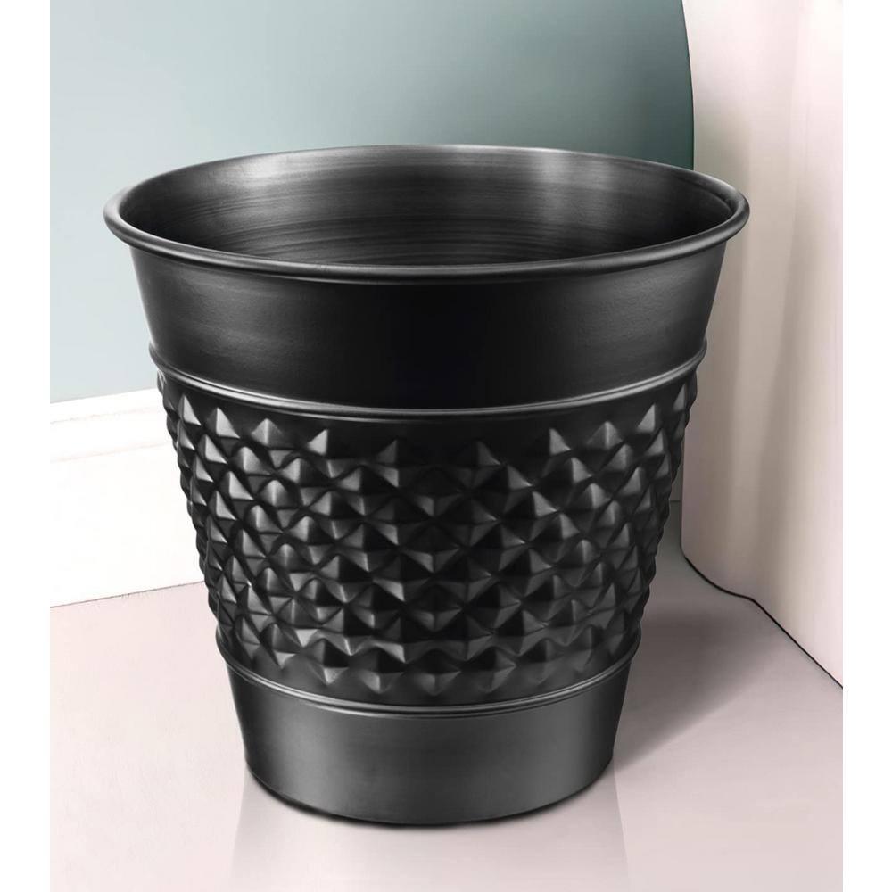 Monarch Abode Geometric Embossed Metal 1.7 Gallon Waste Basket