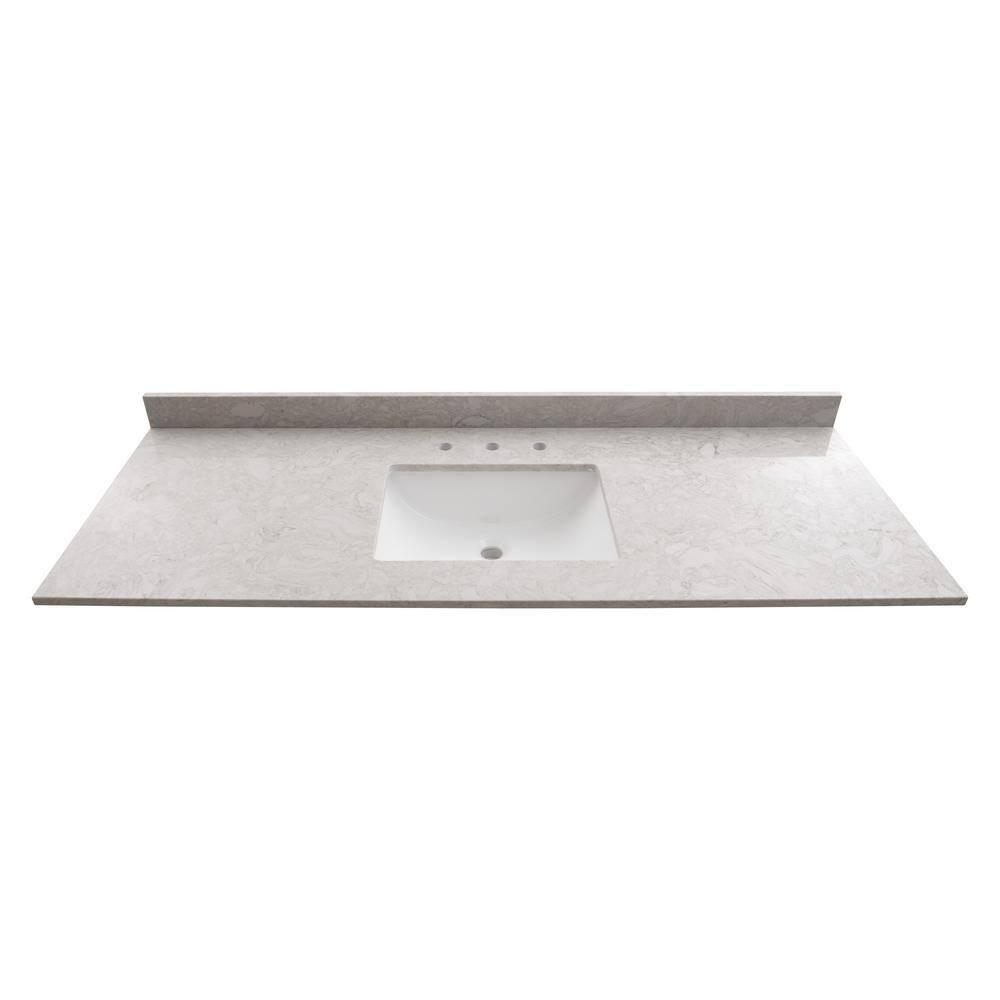 MSI 61 in. W x 22 in. D Bathroom Vanity Top with Single Sink
