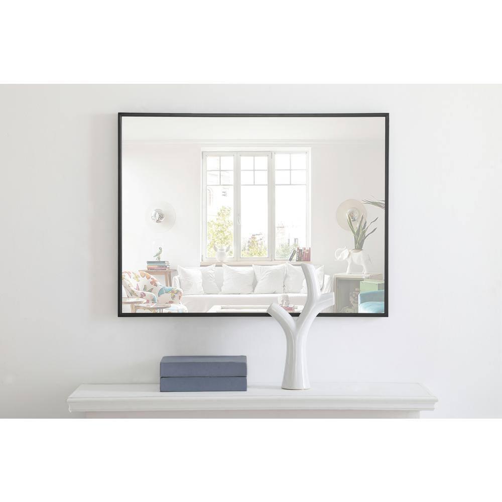 Elegant Lighting Metal Frame Square Mirror 24 inch in Black