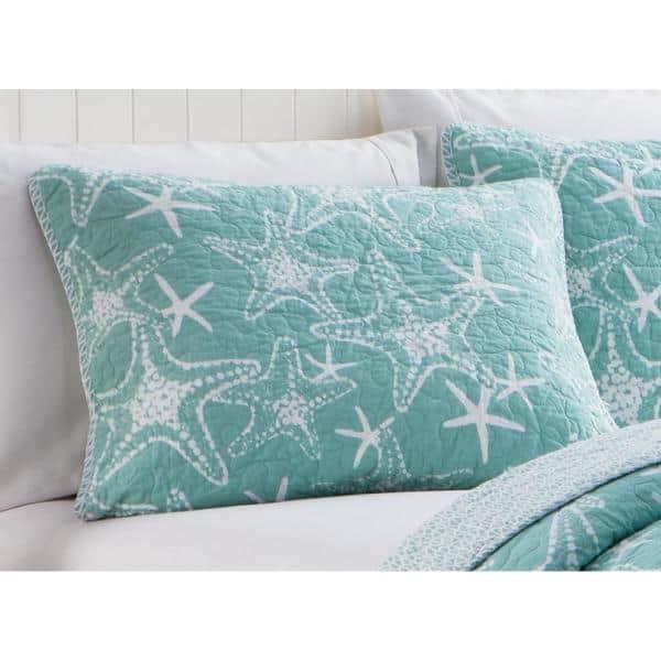 Design Studio DESIGN STUDIO Starfish Aqua All-Season Reversible Cotton Quilt Set