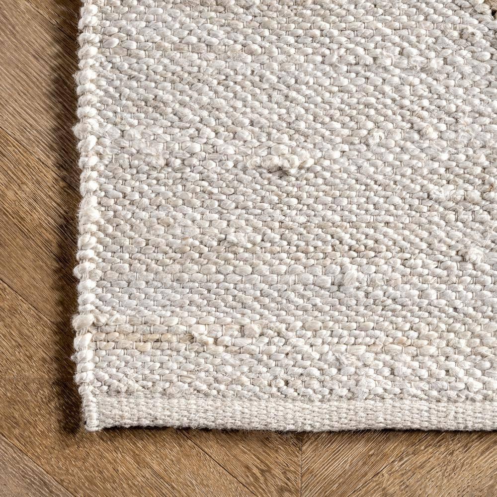 8'x10' Pandora Diamond Jute Area Rug Tan/Ivory - nuLOOM: Geometric Flat Pile, Handmade, Indoor, Rectangle