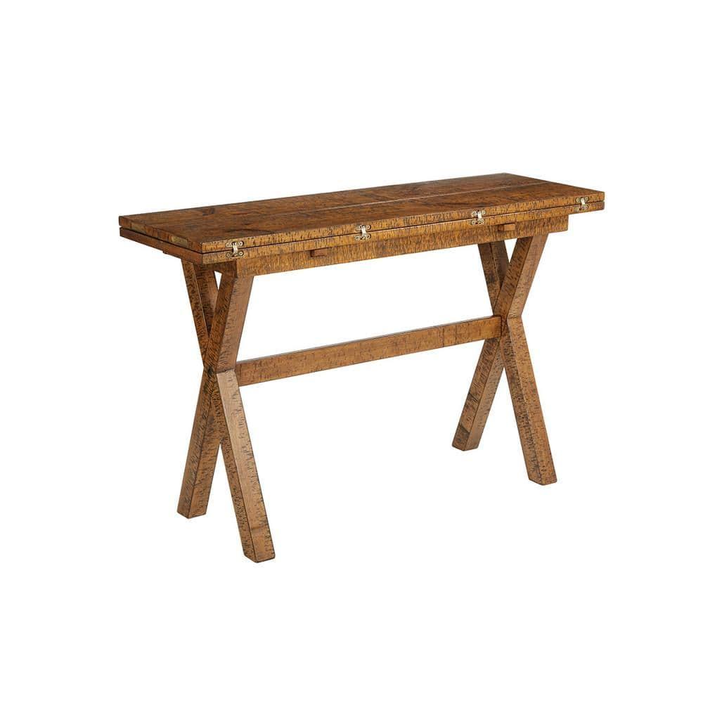 OSP Home Furnishings McKayla Flip Top Table in Distressed Brown Finish
