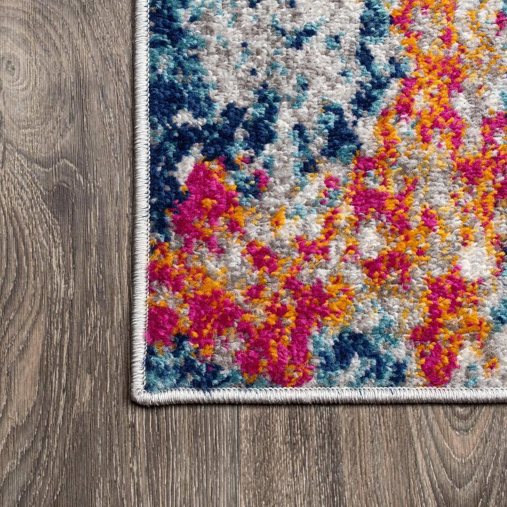 3'x5' Sunset Modern Abstract Area Rug, Blue/Multi - JONATHAN Y