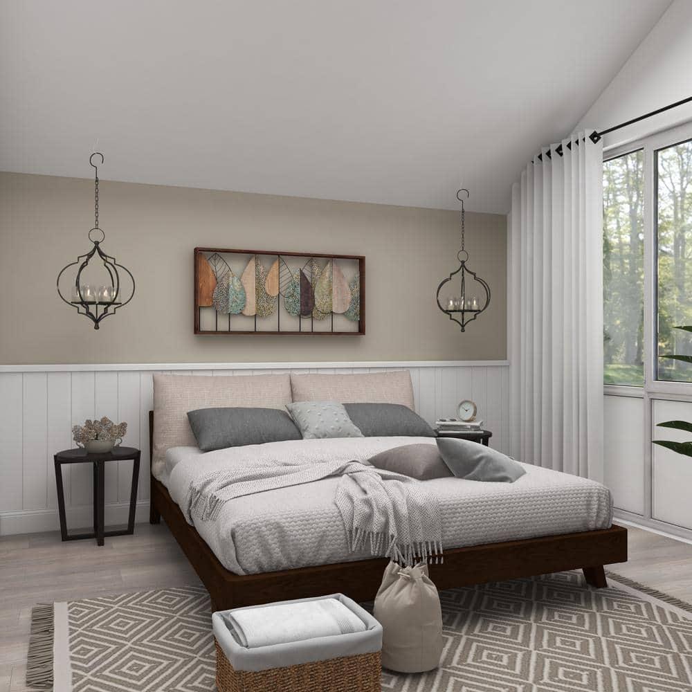 XMVJHOME Modern Leaf Wall Art Sculpture With Metal Wire Accents, Minimalist Botanical Home Decor, Open-Frame Design For Contemporary Interiors